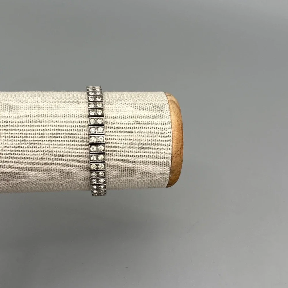 Antique Wachenheimer Brothers Sterling Silver Diamonbar Bracelet Pat. 3.20.17